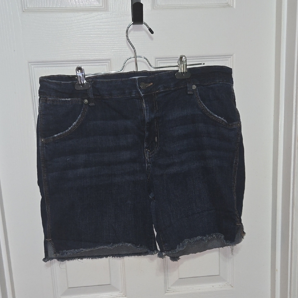 m jeans by maurices Dark Wash Denim Shorts